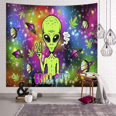 Imagem de Decoração de tapeçaria para pendurar na parede Aliens Chills Outs Anim