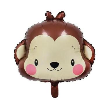 Imagem de Balões De Cabeça De Animais Da Selva: Macaco, Leão, Tigre, Zebra, Gira