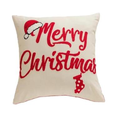 Imagem de Toalha De Bordado Para Natal E Ano Novo, Almofada Decorativa Para Sofá