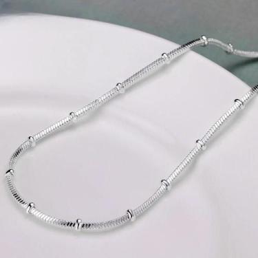 Imagem de Colar De Corrente De Prata Com Elos De Cobra 18 20 Polegadas 2mm Para 