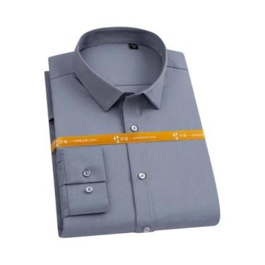 Imagem de Camisa Social Masculina Branca Slim Fit De Fibra De Bambu Antirrugas M
