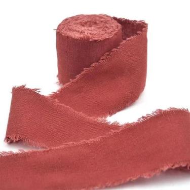 Imagem de Fita De Algodão E Linho Com Bordas Desfiadas, 4CMx5M, Para Buquês De C