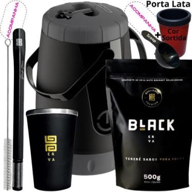 Imagem de Kit Completo Tereré Garrafa Pávia + Black Erva Mate + Copo Térmico de 