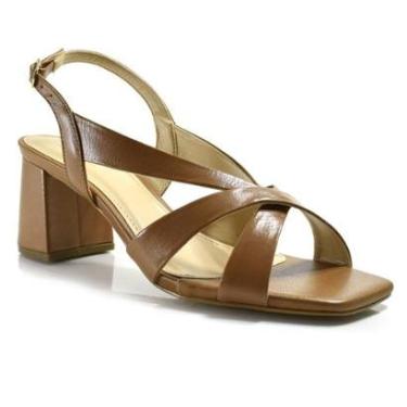 Imagem de Sandália de Couro e Salto Bloco Suzzara-Feminino