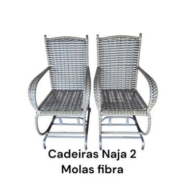 Imagem de Kit 2 unidades cadeiras naja 2 molas fibra jardim area sala quarto - L
