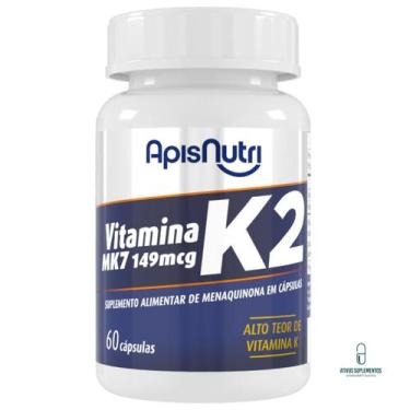 Imagem de Vitamina K2 Menaquinona MK7 60 cápsulas APISNUTRI