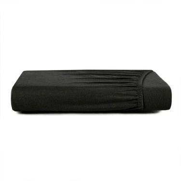 Imagem de Lençol Com Elástico King Altenburg Malha Fio Penteado Preto Primitivo