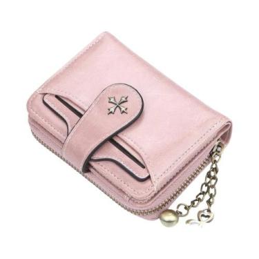 Imagem de Carteira Curta Feminina Com Franjas, Porta-Cartões Multifuncional, Bol