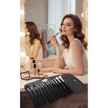 Imagem de Kit 12 Pincéis Profissional Maquiagem Cerdas Sintéticas Pret - Congrat