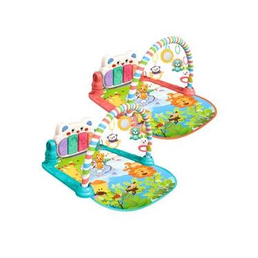 Imagem de Tapete de Atividades Bebê Piano Vira Andador Smile Maxi Baby - Rosa