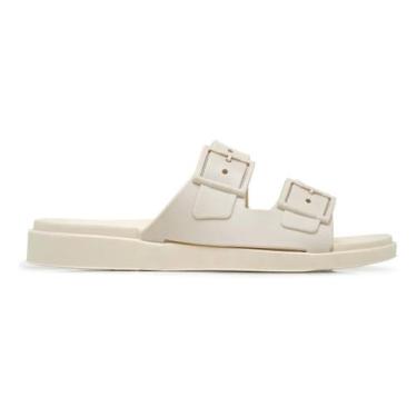 Imagem de Papete  Duas Tiras Fivela Feminina - Genérico, Bege, 35