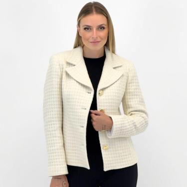 Imagem de Casaco Malise Curto em Lã Batida Brocada Feminino-Feminino