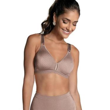 Imagem de Sutiã Olimpo Poá Tecido Macio Respirável Poliamida DeMillus, Bege, Ros