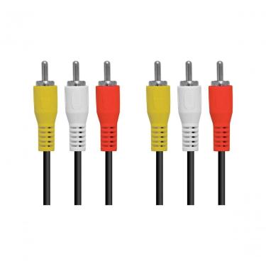 Imagem de Cabo 3 RCA X 3 RCA Vinik para Áudio e Vídeo com Conectores em Níquel 1,5M Kit 10 Unidades