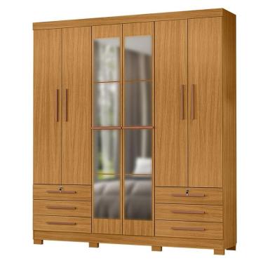 Imagem de Guarda Roupa Casal Londres Carvalho Americano Com Espelho - Incorplac