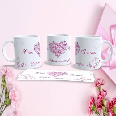 Imagem de Caneca de Porcelana Mães Estampa 38 Decorada para Dia das Mães 325ML Apta micro-ondas B...
