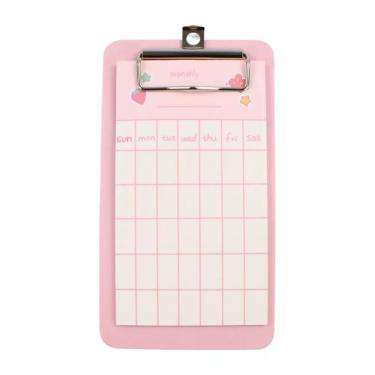 Imagem de Bloco de Notas Mensal UNISO para Organização com 30 Folhas em Formato 8,5 X 15CM Ideal para Anotações Rosa