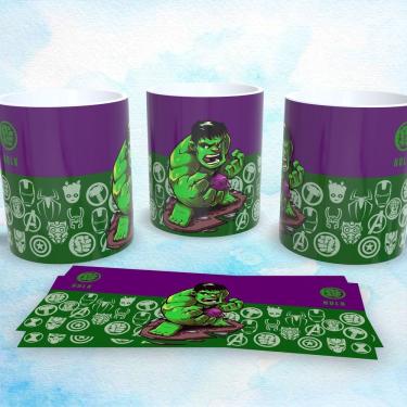 Imagem de Caneca de Porcelana 325ML Vingadores Marvel Hulk para Bebidas Quentes e Frias Apta Micro-ondas Branca Outras Marcas