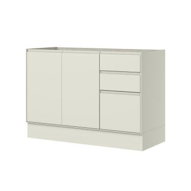 Imagem de Balcão Pia 03 Portas 02 Gavetas 120cm Fineze C656 Areia Hp - Henn