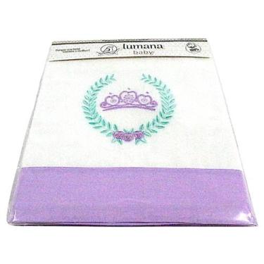 Imagem de Toalha Fralda de Bebê LUMANA Bordada  Algodão Macio Duplo - Lilas
