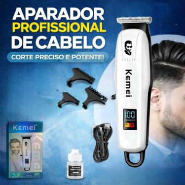 Imagem de Aparador Kemei PG232 Recarregável USB Display Digital Barba Cabelo ent