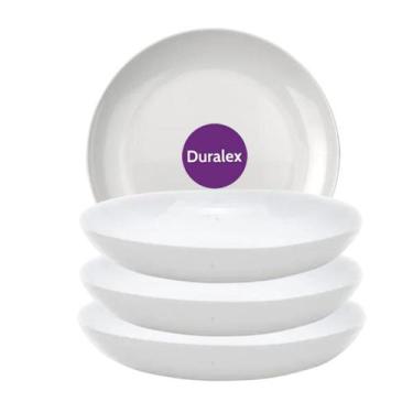 Imagem de Kit 4 Prato Branco De Vidro Fundo 22cm Blanc Duralex - Nadir Figueired