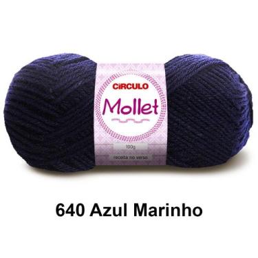 Imagem de Lã Fio Mollet Círculo 100g 200m Novelo - Tricô e Crochê 1/2, 640 - Azu