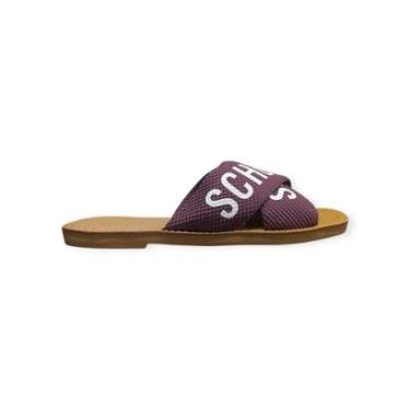 Imagem de Sandalia Rasteira Feminina Schutz Logo De X Roxa-Feminino