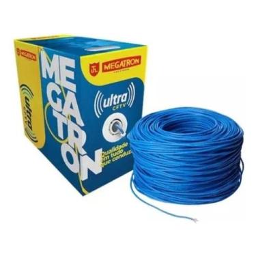 Imagem de Caixa Cabo Rede Cftv Megatron 300Metros, 4Paresm Cat5, Azul