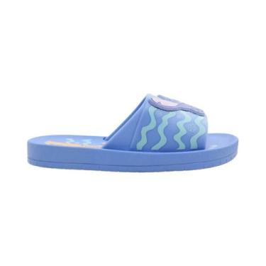 Imagem de Chinelo Infantil Menina Slide Stitch Ipanema 27367, 28, Azul, Azul