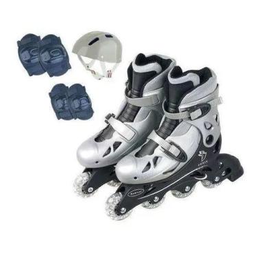 Imagem de Patins Com Acessórios Prata 34 a 37 Ajustável - Fênix AD- - FÃªnix