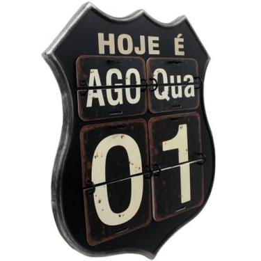 Imagem de Calendário Americano Route Em Metal Preto Vintage Flip 40cm - Genérico