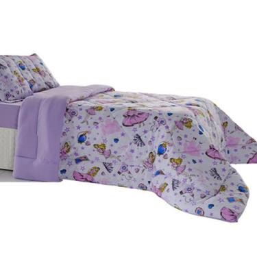 Imagem de Edredom Solteiro BBC Textil Malha 170x240cm Castelo Lilás 17 - BBC Têx