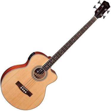 Imagem de Baixolão Eletroacústico 4 Cordas Hofma HBS190 Natural
