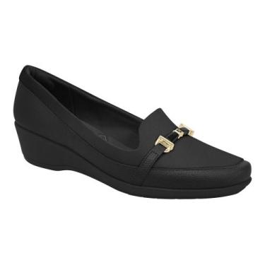 Imagem de Sapato Feminino Piccadilly Salto Anabela Médio Joanete, 36, Preto