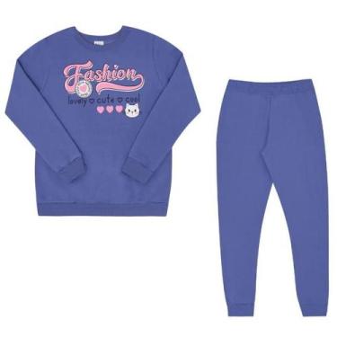Imagem de Conjunto Moletom Infantil Menina Pulla Bulla Ref. 49724, Roxo, 4