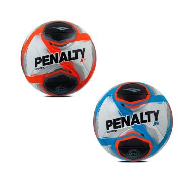 Imagem de Kit 2 Bola de Futebol Society S11 R2 XXV com Ultra Fusion e Forro Termofixo Laranja e Azul Penalty