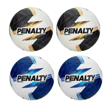 Imagem de Kit 4 Bola de Futebol de Campo Bravo XXVI com Tecnologia Ultra Fusion Azul e Preto Penalty