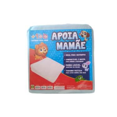 Imagem de Travesseiro Tricoline Apoio Mamãe Gestante Bebê - +1BB, Azul
