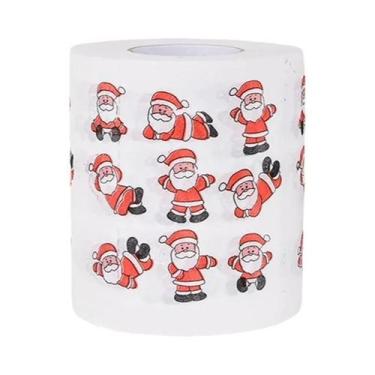 Imagem de Feliz Natal Papel Higiênico Decorativo Com Tema Do Papai Noel Para Cas