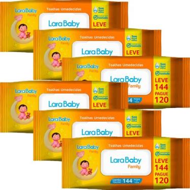 Imagem de Kit Com 6 Toalhas Umedecidas Lara Baby Family Leve 144 Pague 120 Total