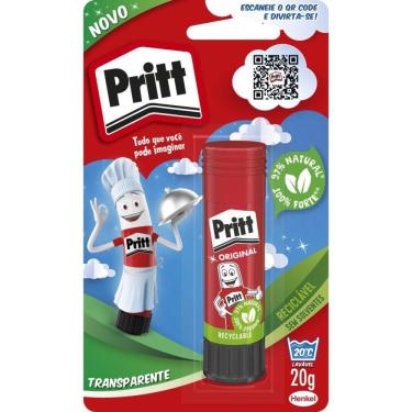 Imagem de Cola em Bastão Henkel Pritt Original 20g com Tampa e Tubo Herméticos para Papéis e Tecidos
