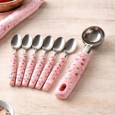 Imagem de Conjunto para sorvete com colher pegadora e colheres de sobremesa com 