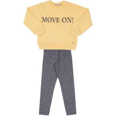 Imagem de Conjunto Moletom Infantil Vrasalon 355-749, 16, Amarelo