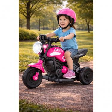 Imagem de Mini Moto Elétrica Infantil Daily com Painel Interativo e Sons Rosa Unitoys 48CM 6V 380W