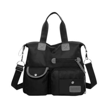 Imagem de Bolsa Tote Feminina Elegante De Nylon À Prova D'água, Com Vários Bolso
