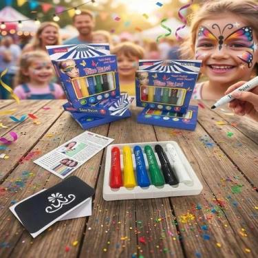 Imagem de KIT 2x Canetinha De Maquiagem Artística Facial Palhaço Festa - MeiduGa