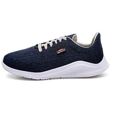 Imagem de Sapatênis masculino casual caminhada confortável Cor:Azul;Tamanho:43