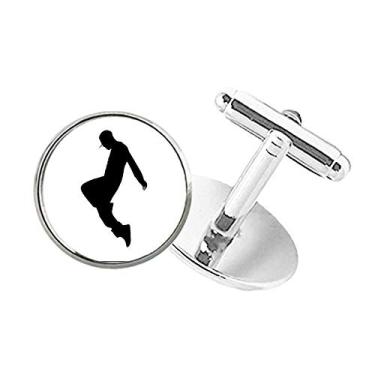 Imagem de DIYthinker Abotoaduras com clipe de botão redondo para dança pulando hip hop esportes hip hop