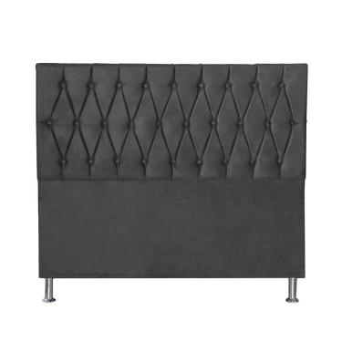 Imagem de Cabeceira Casal 1,60m Paris Suede Cinza Dal Poz Estofados